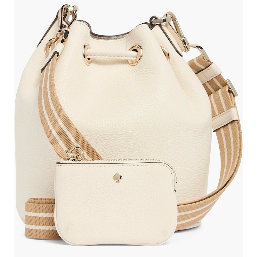 Kate Spade Ivory (Parchment) Pebbled Leather Rosie Bucket Bag